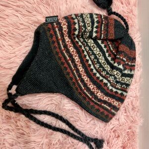 TURTLE FUR WOOL FLEECE WINTER HAT  Multicolor USA MADE  One Size EUC